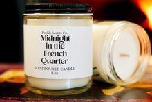 Load image into Gallery viewer, An 8 oz version of the New Orleans French Quarter candle called &quot;Midnight in the French Quarter&quot;. 
