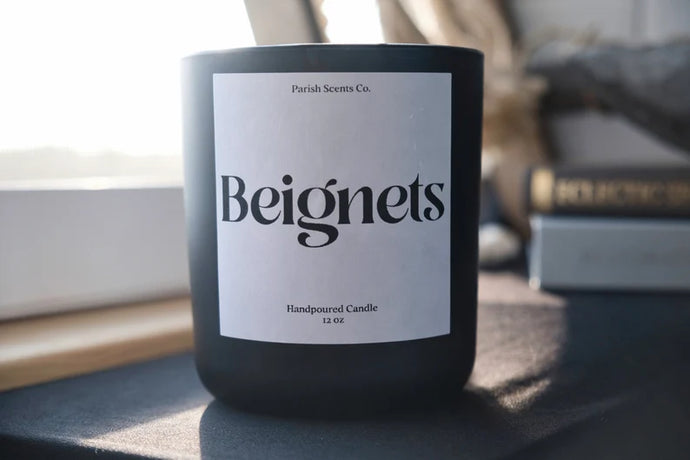 Beignets New Orleans Candle in 12 oz Black Candle Vessel